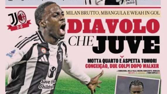 Milan steso dalla Juve: le prime pagine dei principali quotidiani sportivi italiani