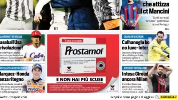 Tuttosport in prima pagina: "Intesa Giroud, ancora Milan"