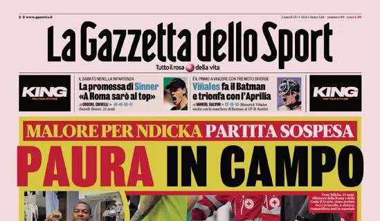 La Gazzetta in apertura: "Inter, derby a due stelle. Se vince contro il Milan è scudetto"