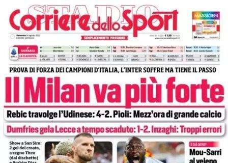 Il CorSport apre così in prima pagine: "Il Milan va più forte"