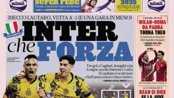 L'apertura della Gazzetta: "Milan-Roma da paura. Torna Theo"