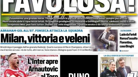 Tuttosport in prima pagina: "Milan, vittoria e veleni"