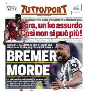 Tuttosport in prima pagina sull'Europa League: "Leao, meno male. Roma olé ai rigori"