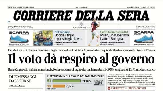 Corriere della Sera: "Un super Ibra batte il Bologna"