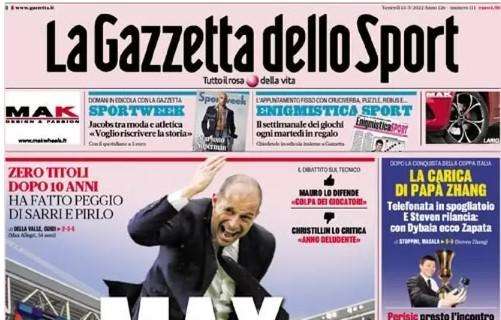 La Gazzetta in prima pagina: "La carica di San Siro. Entusiasmo rossonero"