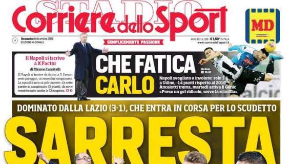 L'apertura del Corriere dello Sport sulla sconfitta della Juventus: "Sarresta"