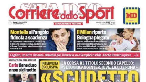 L'apertura del Corriere dello Sport, Capello: "Scudetto a 4"