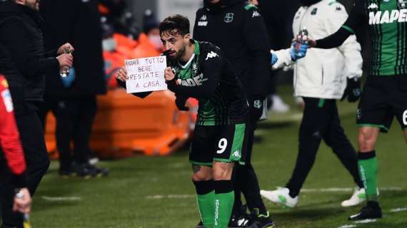 Sassuolo-Brescia 3-0: Caputo mattatore, due gol e un messaggio: "Andrà tutto bene. Restate a casa"