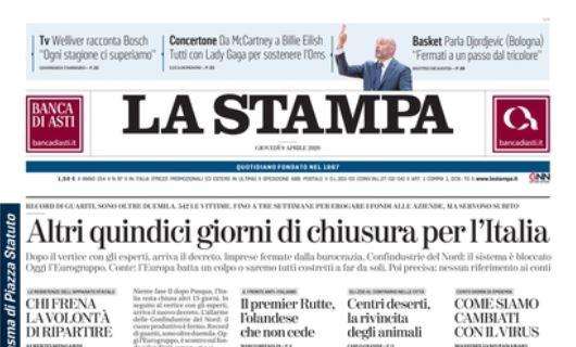 La Stampa: "Altri quindici giorni di chiusura per l'Italia"