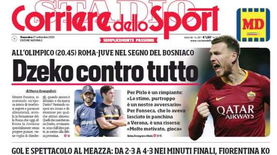 Corriere dello Sport in prima pagina sull'anticipo di ieri sera: "Inter da brivido"