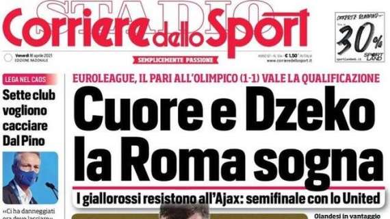 Corriere dello Sport: "Cuore e Dzeko, la Roma sogna"