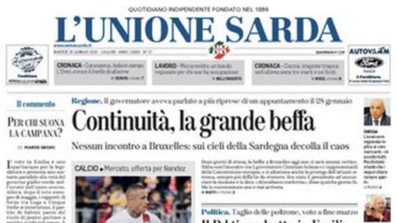 L'Unione Sarda: "Cagliari, l'Europa nel mirino"