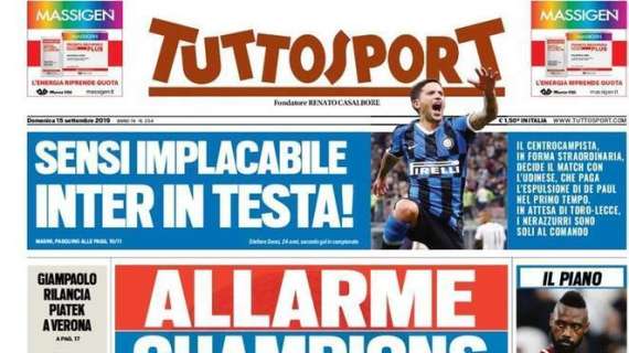 L'apertura di Tuttosport sulla Juventus: "Allarme Champions"