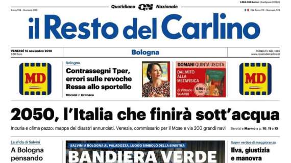 Il Resto del Carlino (ed. Bologna): "Il mercato può attendere"