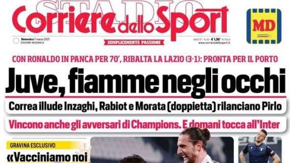 Corriere dello Sport con la vittoria contro la Lazio: "Juve, fiamme negli occhi"
