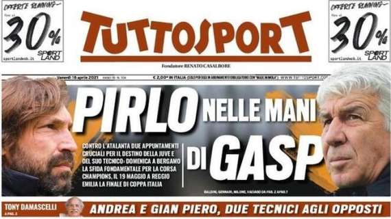 Tuttosport su Atalanta-Juve: "Pirlo nelle mani di Gasp"