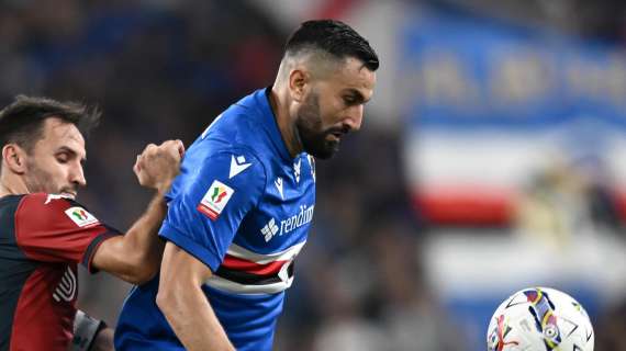 Sampdoria - Pisa, al 64' Coda si fa murare da Calabresi dopo l'errore di Marin