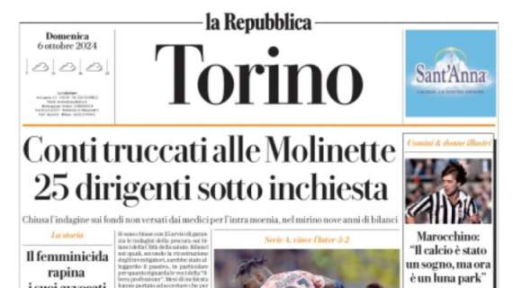 La Repubblica ed. Torino: "Toro in dieci trafitto da tre gol di Thuram Zapata esce in barella”