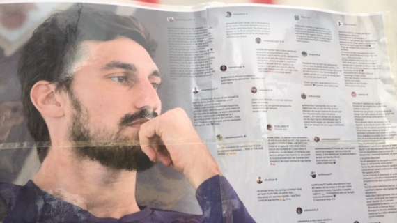 Il Napoli omaggia Davide Astori prima del match con la Fiorentina