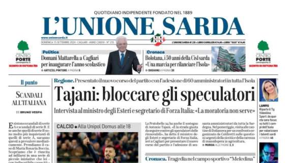 L'Unione Sarda - Cagliari, dalla sosta col cuore in mano. Il Napoli alla Domus. C'è Gaetano, Luvumbo verso la panchina