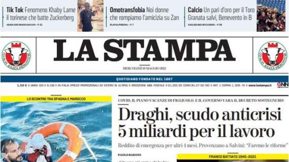 La Stampa - Un pari d'oro per il Torino. Granata salvi, Benevento in Serie B