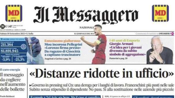 Il Messaggero - Pellegrini verso il rinnovo