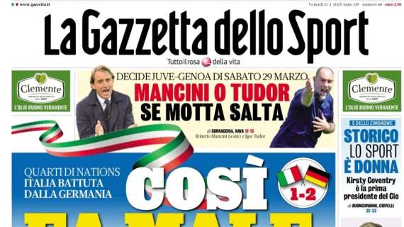 Gazzetta dello Sport sulla sconfitta dell'Italia: "Così fa male"