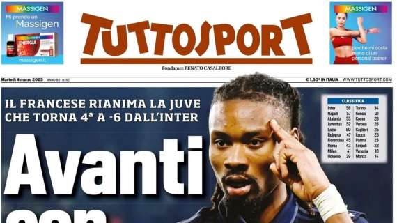 Tuttosport: "Thuram rianima la Juve che va a -6 dall'Inter"