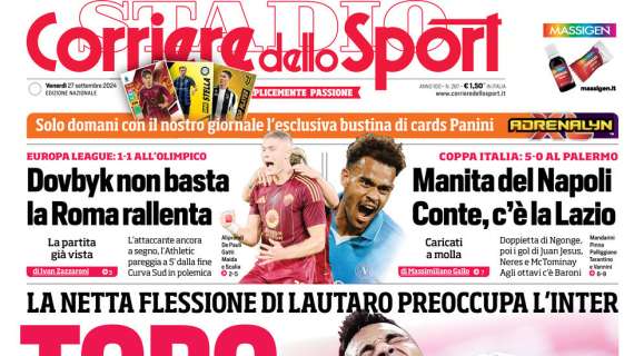 Cds: "Manita del Napoli. Conte, c'è la Lazio"