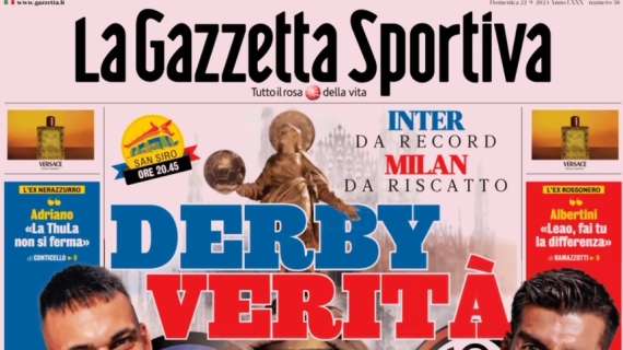 Gazzetta: "Derby verità. Juve, mal di gol: Conte imbriglia Motta"