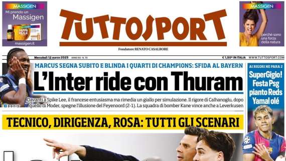 Tuttosport: "La Juve cambia così. L'Inter ride con Thuram"