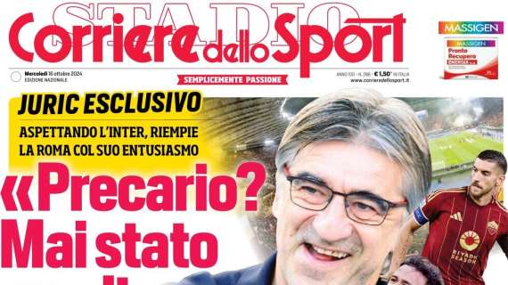 Corriere dello Sport apre con Juric: "Precario? Mai stato meglio"