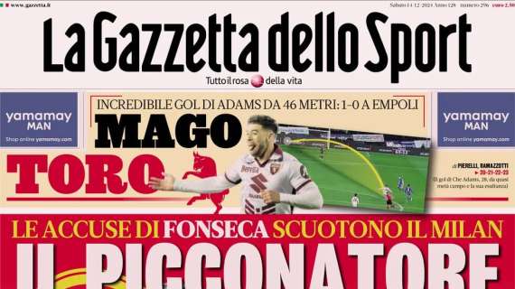 Gazzetta dello Sport: "La Dea a caccia del record, il Napoli rischia"