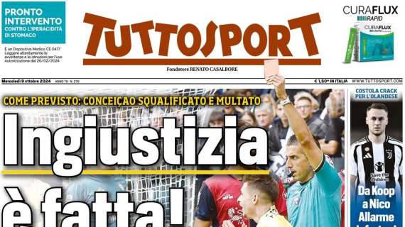 Tuttosport insiste e si indigna per la squalifica a Conceicao: "Ingiustizia è fatta!"