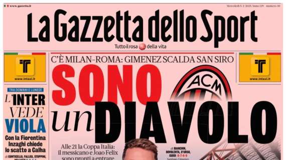 Gazzetta dello Sport - Gimenez scalda San Siro: "Sono un Diavolo"