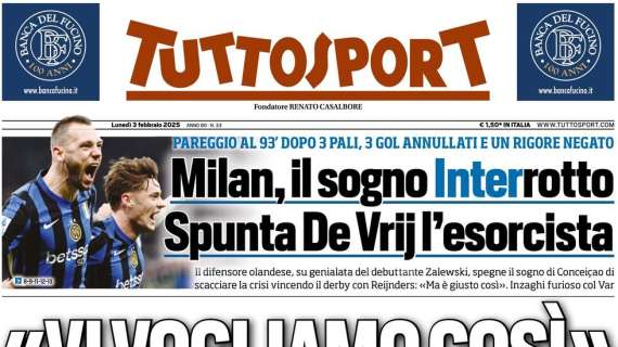 Tuttosport: "Angelino e la Roma al 92' stoppano la fuga di Conte"