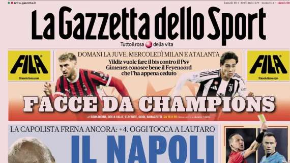 La Gazzetta dello Sport: "Il Napoli rilancia l'Inter. La capolista frena ancora"