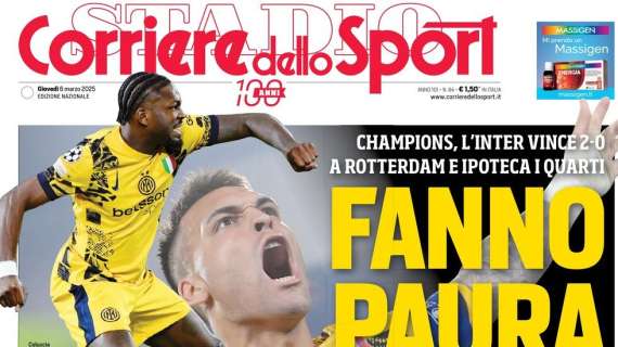 "Fanno paura!", il Corriere dello Sport esalta l'Inter in Champions