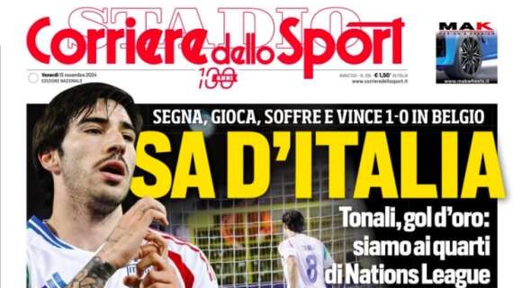 Corriere dello Sport dopo la vittoria sul Belgio: "Sa d'Italia" 