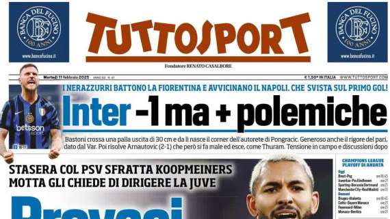 Tuttosport: "Inter -1 ma + polemiche"