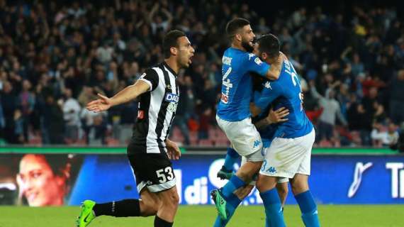 Verso Udinese-Napoli, scarseggia il segno 'x': precedenti appannàggio degli azzurri