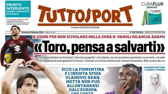 Tuttosport verso Juventus-Fiorentina: "Esame Champions"