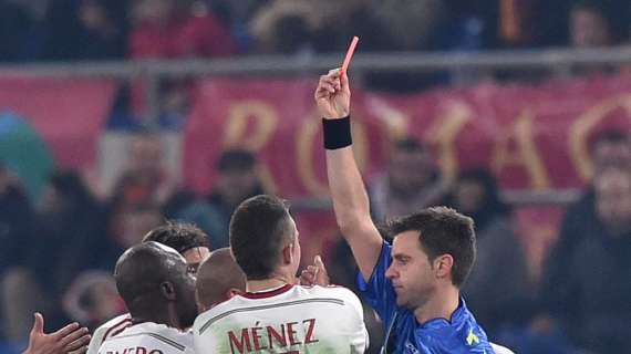 Serie A, Roma-Milan 0-0: Armero espulso, i giallorossi non sfruttano la superiorità numerica