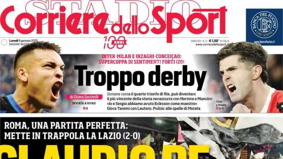 CdS sul derby di Roma: "Claudio Re"