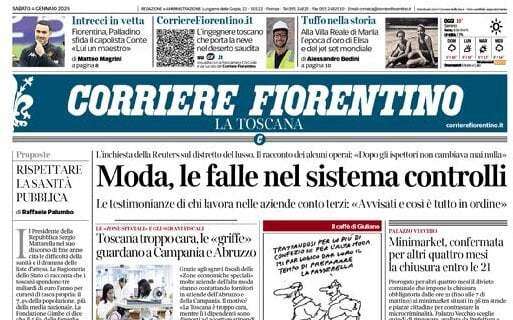 Corriere Fiorentino: "Palladino sfida il capolista Conte: 'Lui un maestro'"