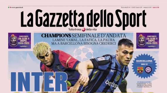 Gazzetta sulla sfida al Barcellona: "Inter, contro tutto"