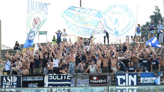 Entella-Pescara, più di 300 tifosi biancazzurri a Chiavari