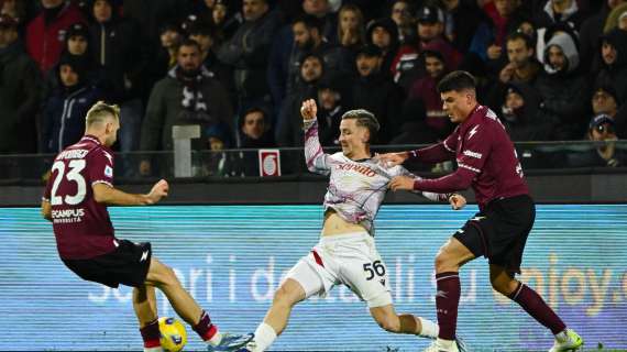 Salernitana-Bologna, Saelemaekers imprendibile: fa ammonire sei granata